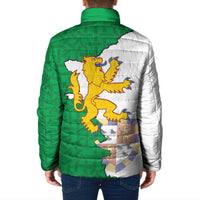 Radnorshire Wales Padded Jacket Map and Emblem Celtic Style - Wonder Print Shop