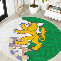 Radnorshire Wales Round Carpet Map and Emblem Celtic Style - Wonder Print Shop
