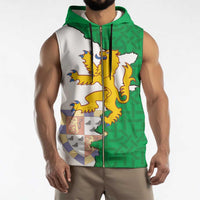 Radnorshire Wales Sleeveless Zip Hoodie Map and Emblem Celtic Style - Wonder Print Shop