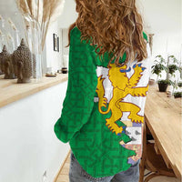 Radnorshire Wales Women Casual Shirt Map and Emblem Celtic Style - Wonder Print Shop