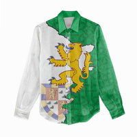 Radnorshire Wales Women Casual Shirt Map and Emblem Celtic Style - Wonder Print Shop