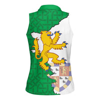 Radnorshire Wales Women Sleeveless Polo Shirt Map and Emblem Celtic Style - Wonder Print Shop