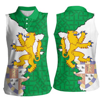 Radnorshire Wales Women Sleeveless Polo Shirt Map and Emblem Celtic Style - Wonder Print Shop