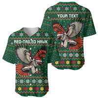 Personalized Radnorshire Wales Christmas Baseball Jersey Red-Tailed Hawk Design - Wonder Print Shop