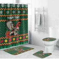 Personalized Radnorshire Wales Christmas Bathroom Set Red-Tailed Hawk Design - Wonder Print Shop
