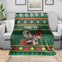 Personalized Radnorshire Wales Christmas Blanket Red-Tailed Hawk Design - Wonder Print Shop