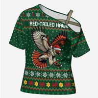 Personalized Radnorshire Wales Christmas Cross Shoulder Shirt Red-Tailed Hawk Design - Wonder Print Shop