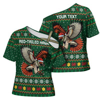 Personalized Radnorshire Wales Christmas Cross Shoulder Shirt Red-Tailed Hawk Design - Wonder Print Shop