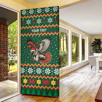 Personalized Radnorshire Wales Christmas Door Cover Red-Tailed Hawk Design - Wonder Print Shop