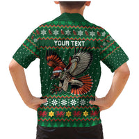 Personalized Radnorshire Wales Christmas Family Matching Mermaid Dress and Hawaiian Shirt Red-Tailed Hawk Design - Wonder Print Shop