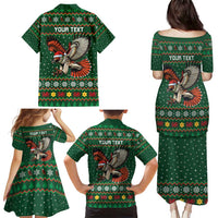 Personalized Radnorshire Wales Christmas Family Matching Puletasi and Hawaiian Shirt Red-Tailed Hawk Design - Wonder Print Shop