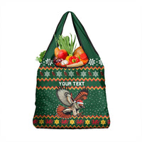Personalized Radnorshire Wales Christmas Grocery Bag Red-Tailed Hawk Design - Wonder Print Shop