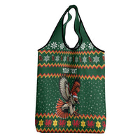 Personalized Radnorshire Wales Christmas Grocery Bag Red-Tailed Hawk Design - Wonder Print Shop