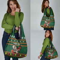 Personalized Radnorshire Wales Christmas Grocery Bag Red-Tailed Hawk Design - Wonder Print Shop