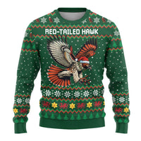 Personalized Radnorshire Wales Christmas Ugly Christmas Sweater Red-Tailed Hawk Design - Wonder Print Shop