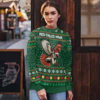 Personalized Radnorshire Wales Christmas Ugly Christmas Sweater Red-Tailed Hawk Design - Wonder Print Shop
