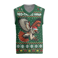 Personalized Radnorshire Wales Christmas Knitted V-Neck Vest Red-Tailed Hawk Design - Wonder Print Shop