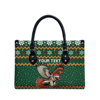 Personalized Radnorshire Wales Christmas Leather Bag Red-Tailed Hawk Design - Wonder Print Shop