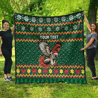 Personalized Radnorshire Wales Christmas Quilt Red-Tailed Hawk Design - Wonder Print Shop