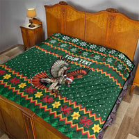 Personalized Radnorshire Wales Christmas Quilt Red-Tailed Hawk Design - Wonder Print Shop