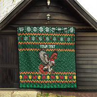 Personalized Radnorshire Wales Christmas Quilt Red-Tailed Hawk Design - Wonder Print Shop