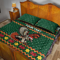 Personalized Radnorshire Wales Christmas Quilt Bed Set Red-Tailed Hawk Design - Wonder Print Shop