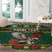 Personalized Radnorshire Wales Christmas Round Carpet Red-Tailed Hawk Design - Wonder Print Shop
