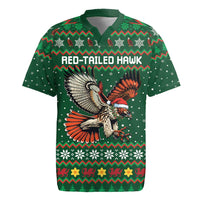Personalized Radnorshire Wales Christmas Rugby Jersey Red-Tailed Hawk Design - Wonder Print Shop