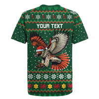 Personalized Radnorshire Wales Christmas Rugby Jersey Red-Tailed Hawk Design - Wonder Print Shop