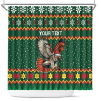 Personalized Radnorshire Wales Christmas Shower Curtain Red-Tailed Hawk Design - Wonder Print Shop