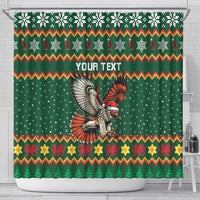 Personalized Radnorshire Wales Christmas Shower Curtain Red-Tailed Hawk Design - Wonder Print Shop
