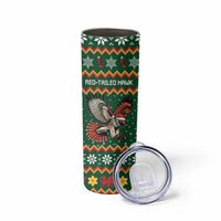 Personalized Radnorshire Wales Christmas Skinny Tumbler Red-Tailed Hawk Design - Wonder Print Shop