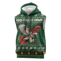 Personalized Radnorshire Wales Christmas Sleeveless Hoodie Red-Tailed Hawk Design - Wonder Print Shop