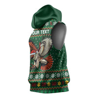 Personalized Radnorshire Wales Christmas Sleeveless Hoodie Red-Tailed Hawk Design - Wonder Print Shop