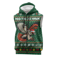 Personalized Radnorshire Wales Christmas Sleeveless Zip Hoodie Red-Tailed Hawk Design - Wonder Print Shop