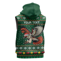 Personalized Radnorshire Wales Christmas Sleeveless Zip Hoodie Red-Tailed Hawk Design - Wonder Print Shop