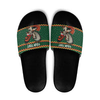 Personalized Radnorshire Wales Christmas Slide Sandals Red-Tailed Hawk Design - Wonder Print Shop
