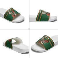 Personalized Radnorshire Wales Christmas Slide Sandals Red-Tailed Hawk Design - Wonder Print Shop
