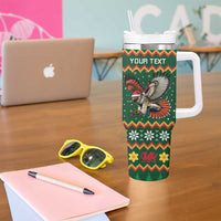 Personalized Radnorshire Wales Christmas Tumbler With Handle Red-Tailed Hawk Design - Wonder Print Shop