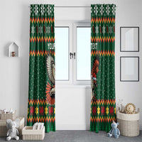 Personalized Radnorshire Wales Christmas Window Curtain Red-Tailed Hawk Design - Wonder Print Shop