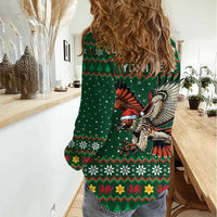 Personalized Radnorshire Wales Christmas Women Casual Shirt Red-Tailed Hawk Design - Wonder Print Shop