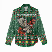 Personalized Radnorshire Wales Christmas Women Casual Shirt Red-Tailed Hawk Design - Wonder Print Shop