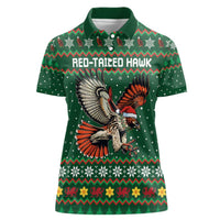 Personalized Radnorshire Wales Christmas Women Polo Shirt Red-Tailed Hawk Design - Wonder Print Shop