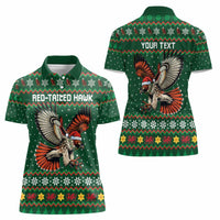 Personalized Radnorshire Wales Christmas Women Polo Shirt Red-Tailed Hawk Design - Wonder Print Shop