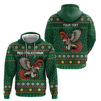 Personalized Radnorshire Wales Christmas Zip Hoodie Red-Tailed Hawk Design - Wonder Print Shop
