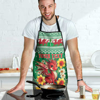 Personalized Wales Christmas Apron Cute Red Welsh Dragon and Daffodils - Wonder Print Shop