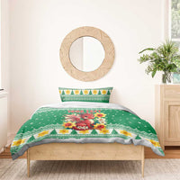 Personalized Wales Christmas Bedding Set Cute Red Welsh Dragon and Daffodils - Wonder Print Shop