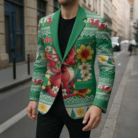 Personalized Wales Christmas Blazer Cute Red Welsh Dragon and Daffodils - Wonder Print Shop