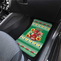 Personalized Wales Christmas Car Mats Cute Red Welsh Dragon and Daffodils - Wonder Print Shop