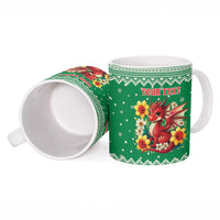Personalized Wales Christmas Ceramic Mug Cute Red Welsh Dragon and Daffodils - Wonder Print Shop